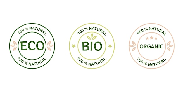 Etichette adesivebadge e logo per prodotti biologici e naturaliicona di ecologiamodello di logo