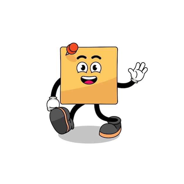 Sticky note mascot cartoon lifting a barbell