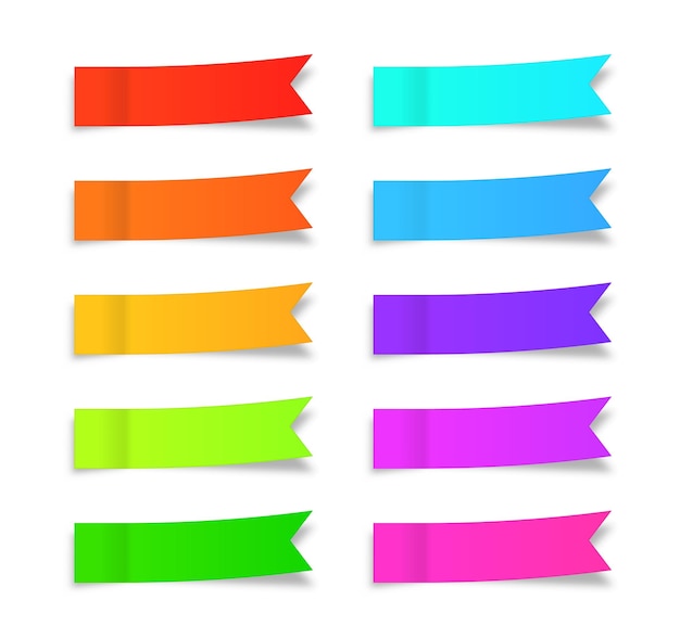 Vector sticky note papers paper bookmarks vector set