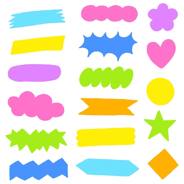 Sticky Note Washi Tape Post-it Woord Toespraak Komische Bubble Doodle Papieren Sticker Scrapbook Vector Set