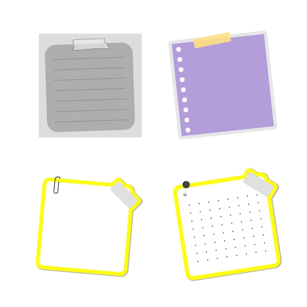 Sticky Notes - Set of  sticky notes isolated on white background. Vector illustration