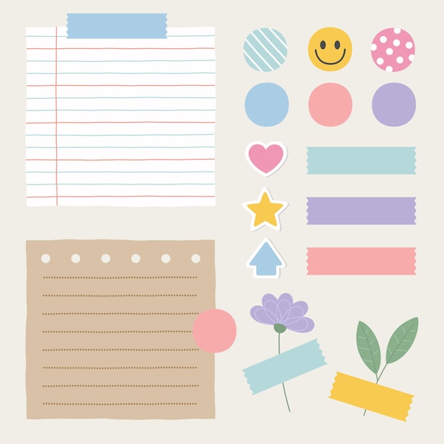 Vector sticky notes set