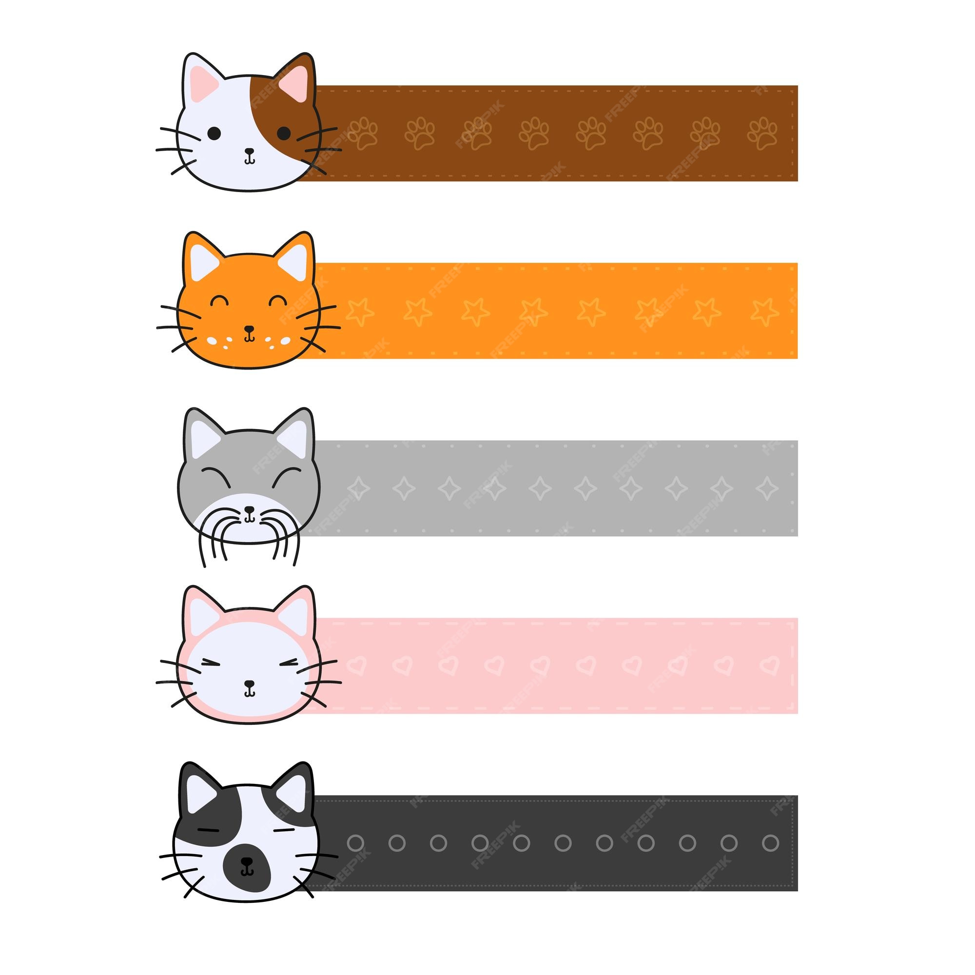 Premium Vector  Set of note paper with cat icons