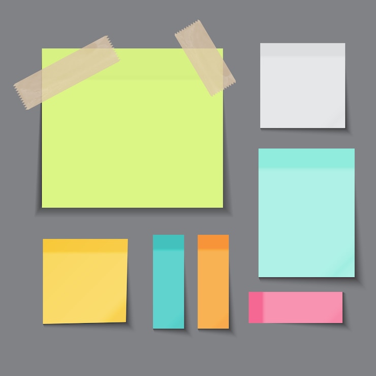 Vector sticky paper note verschillende kleurencollectie