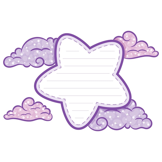 sticky star note letter with pastel coloring for writing