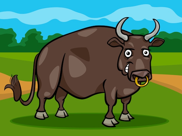 Stier boerderij dieren cartoon illustratie