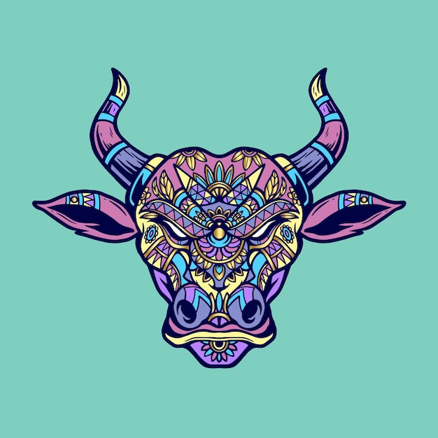 Vector stier doodle illustratie