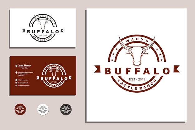 Stier en buffelkop vector koe dier mascotte logo ontwerp voor buffelhoorn sport