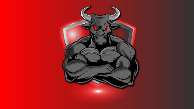 stier hoofd esport mascotte logo ontwerp