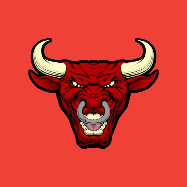 stier hoofd mascotte logo