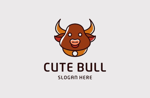 stier schattig pictogram logo abstracte stier logo ontwerp vectorillustratie