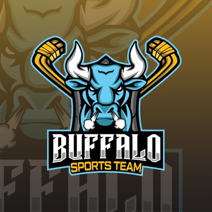 Stieren hoofd mascotte sportteam logo ontwerp