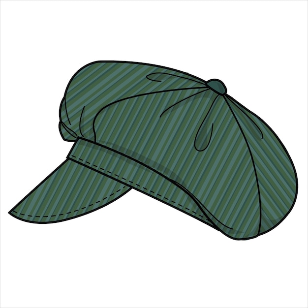 Vector stiff panel corduroy baseball cap in editable vector