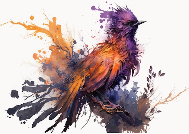 Vector stijg boven met phoenix watercolour vector design