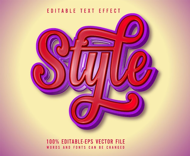 Vector stijl 3d-teksteffect bewerkbare vector