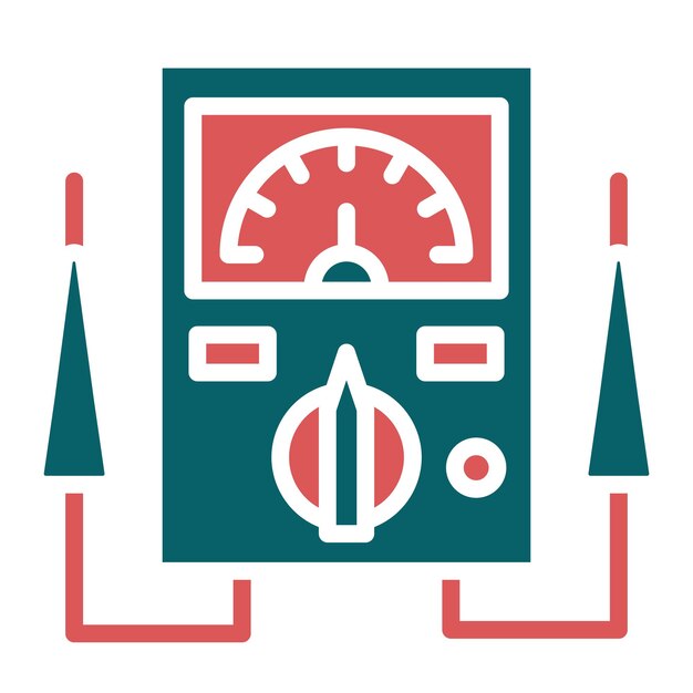Stijl van het pictogram van de voltmeter