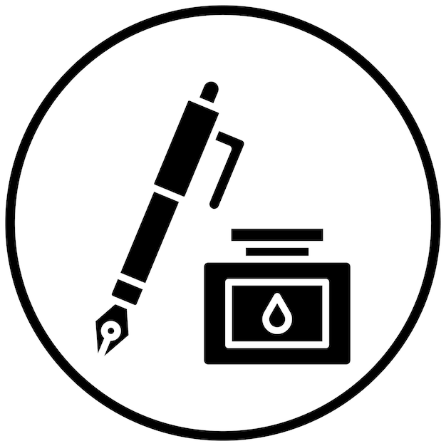 Vector stijl van pen- en inktpictogram