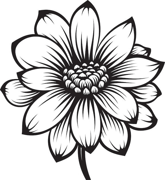 Vector stijlvol botanisch embleem vector grace monochrome bloem handtekening iconische elegantie