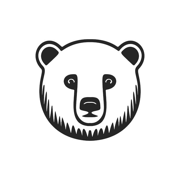 Stijlvol grafisch logo met zwart-witte beer