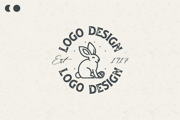 Vector stijlvol konijn logo ontwerp vintage ontwerp klassieke stijl