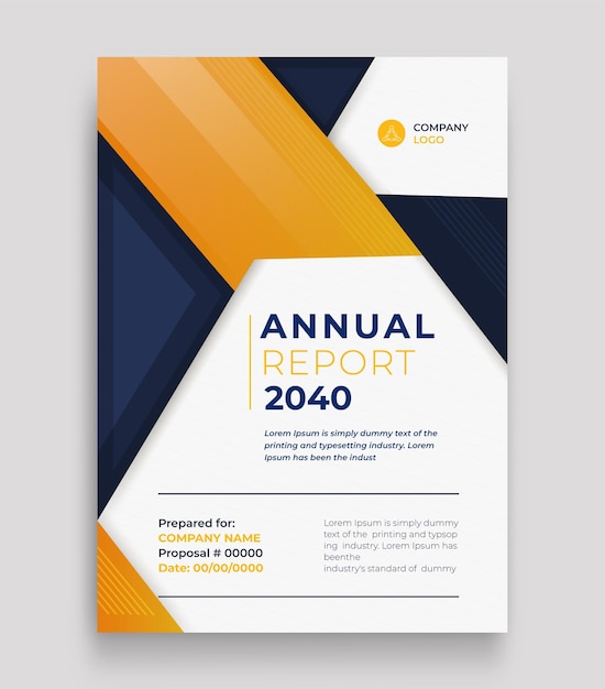 Stijlvol, professioneel ontwerp van een business flyer voor het jaarverslag