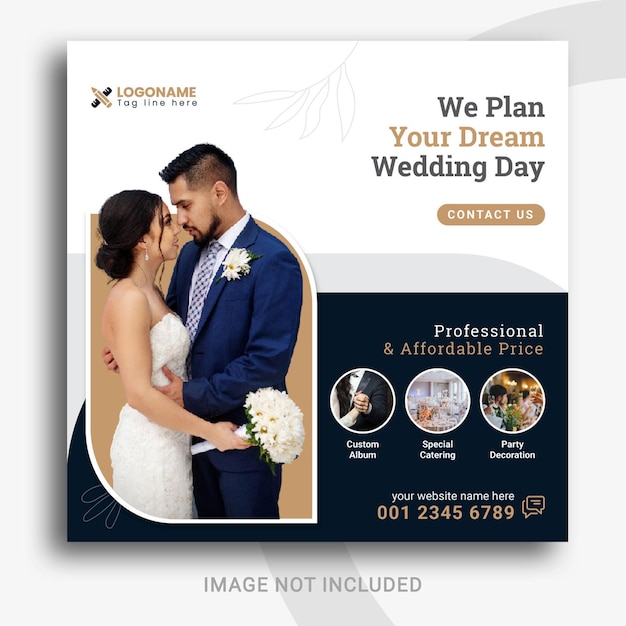 Stijlvol social media postontwerp voor weddingplanner