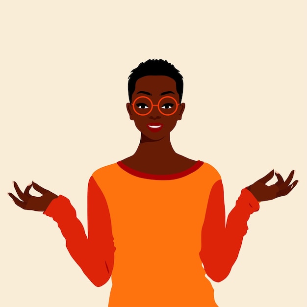 Stijlvolle afro zwarte vrouw in elegante kunststijlvector