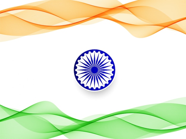 Vector stijlvolle golvende indiase vlag ontwerp achtergrond