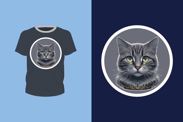 stijlvolle grijze kat illustratie voor t-shirt ontwerp bewerkbaar vectorbestand