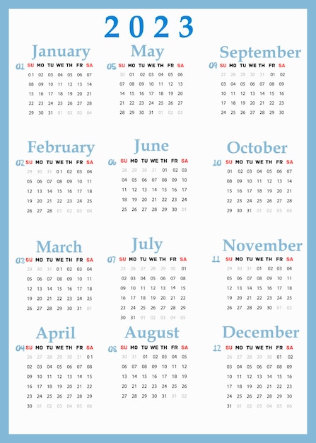 Stijlvolle kalendersjabloon voor 202309092