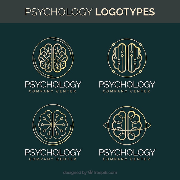 Vector stijlvolle psychologie logo collectie