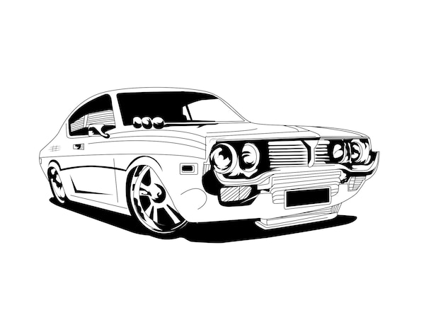 Stijlvolle retro auto vector illustratie