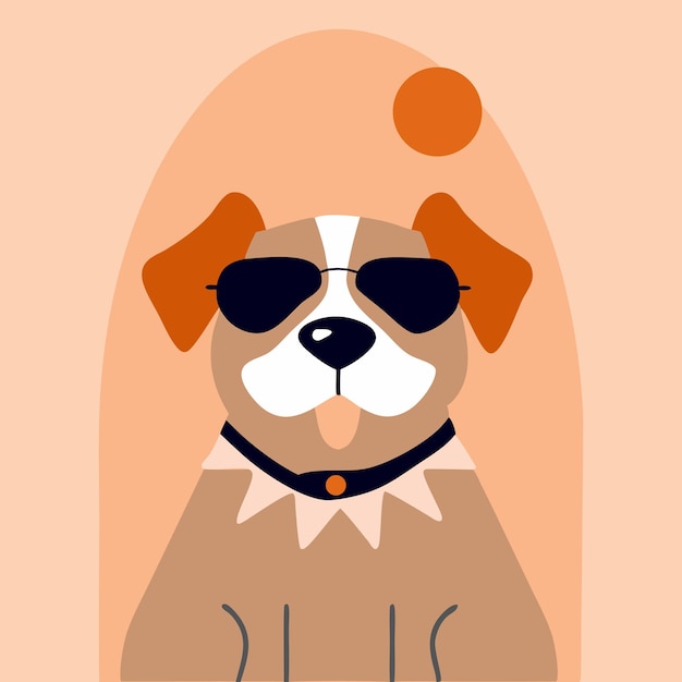 Stijlvolle schattige hond met zonnebril