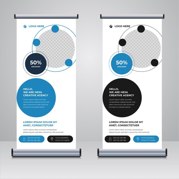Stijlvolle zakelijke roll-up banner ontwerp sjabloon vector