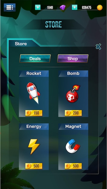 Stileer Game UI-elementen menu pop-up