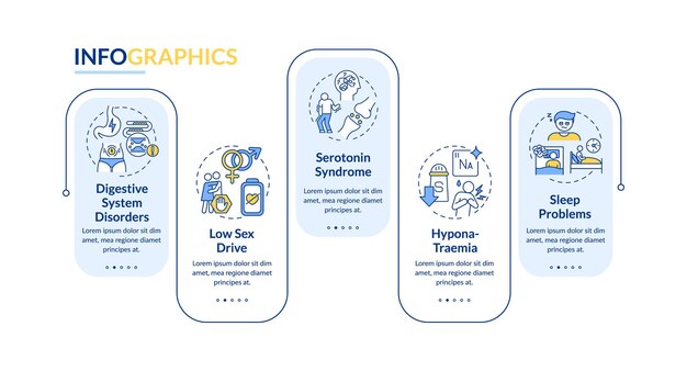 Stimulerende bijwerkingen infographic sjabloon illustratie