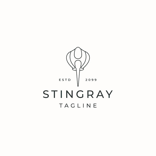 Stingray dier logo pictogram ontwerp sjabloon platte vector