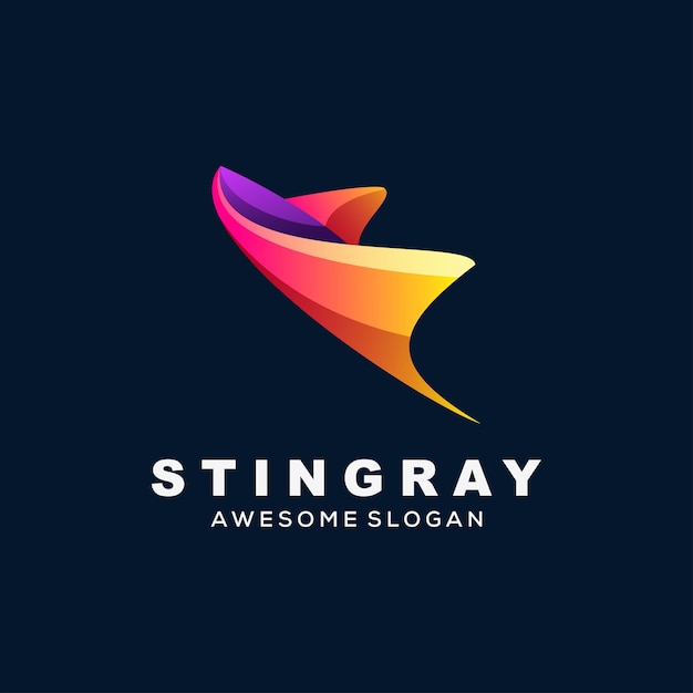 Stingray logo colorful vectors illustration