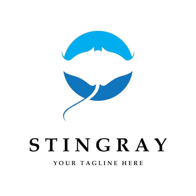 Vector stingray logo and vector with slogan template