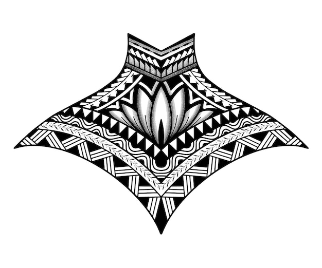Vettore disegno del tatuaggio polinesiano stingray illustrazione eps10 in stile samoano aborigeno