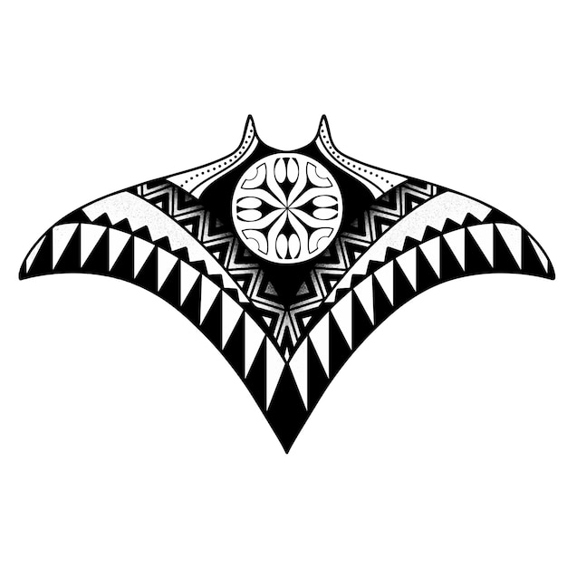Вектор Полинезийский дизайн татуировки ската иллюстрация в стиле аборигенов самоа eps10
