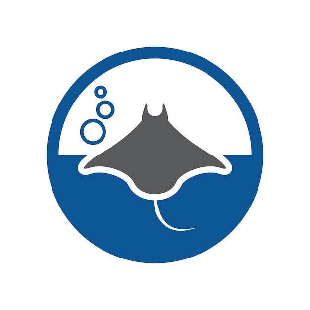 Stingray silhouette in water logo