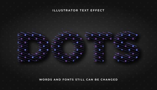 Vector stippen bewerkbaar teksteffect