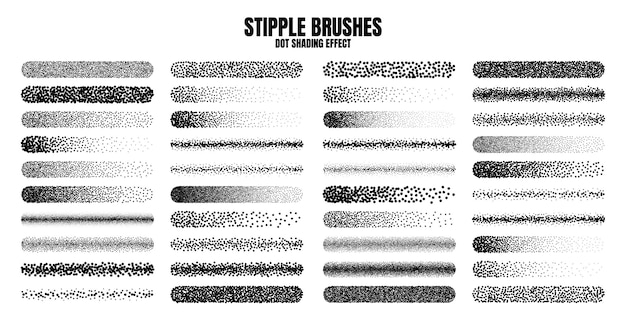 Vector stipple scatter brush ink drawing and texturing fading gradient stippling dotwork drawing shading