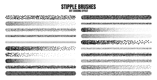 Stipple scatter penseel inkt tekenen en textureren vervaagende gradiënt stippling dotwork tekenen schaduwen