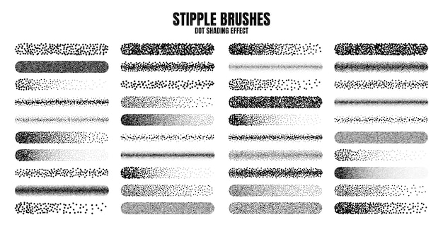 Stipple scatter penseel inkt tekenen en textureren vervaagende gradiënt stippling dotwork tekenen schaduwen