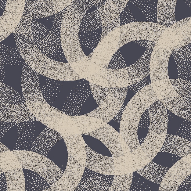 Stippled circles weird trendy seamless pattern