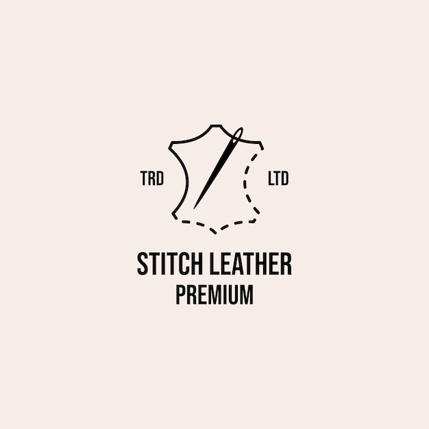 Vector stitch leather craft premium vintage logo