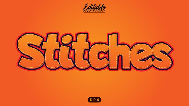 Stitches editable 3d text effect