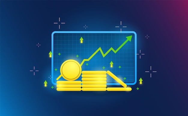 Вектор Значок валюты stock defi на фоне футуристической концепции сетки